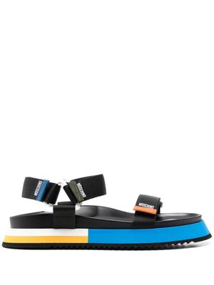 Moschino colour-block flatform sandals - Black