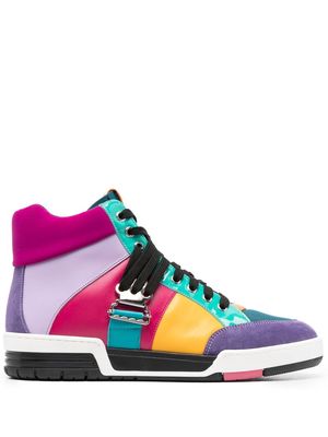 Moschino colour-block high-top sneakers - Pink