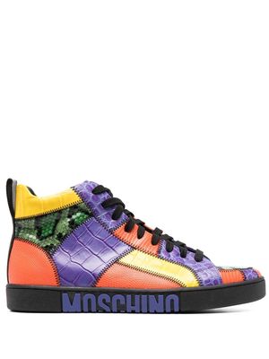 Moschino colour-block high-top sneakers - Purple