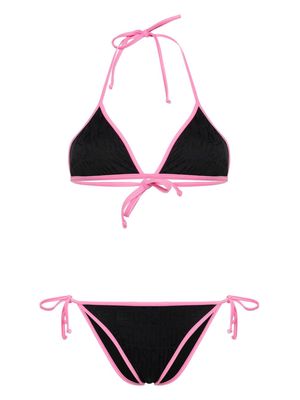 Moschino contrasting-borders bikini - Black
