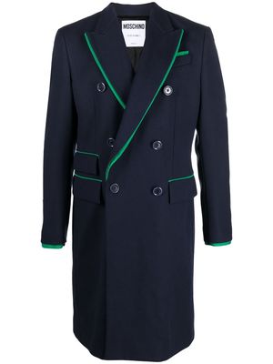 Moschino contrasting-layer double-breasted coat - Blue