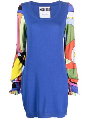 Moschino contrasting-sleeves knitted dress - Blue