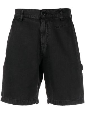 Moschino cotton logo-embroidered denim shorts - Black