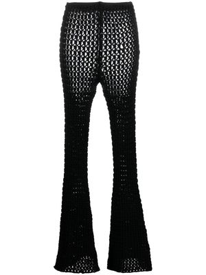 Moschino crochet-knit flared trousers - Black