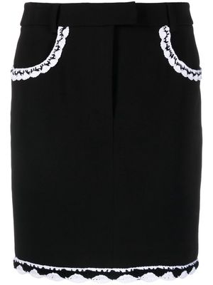 Moschino crochet-trim mini skirt - Black