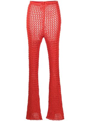 Moschino crocket-knit flared trousers