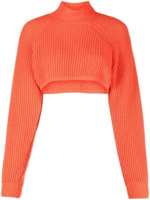 Moschino cropped knitted jumper - Orange