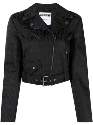 Moschino cropped zip-fastening jacket - Black