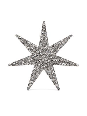 Moschino crystal-embelished brooch - Silver