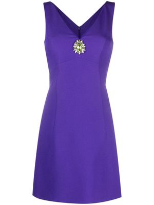 Moschino crystal-embellished A-line dress - Purple