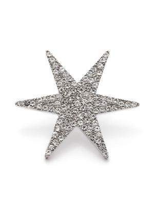 Moschino crystal-embellished brooch - Silver