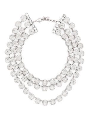 Moschino crystal-embellished draped necklace - Silver