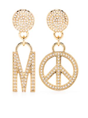 Moschino crystal-embellished earrings - Gold