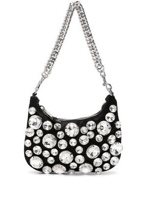 Moschino crystal-embellished shoulder bag - Black