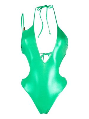 Moschino cut out-detail swimsuit - Green