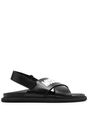 Moschino debossed-logo leather sandals - Black
