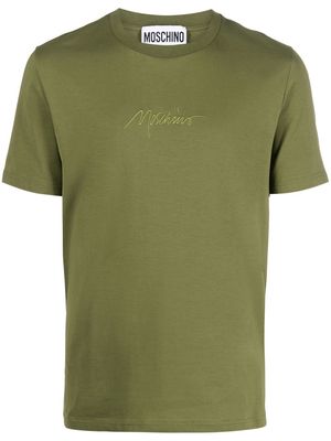 Moschino debossed-logo T-shirt - Green