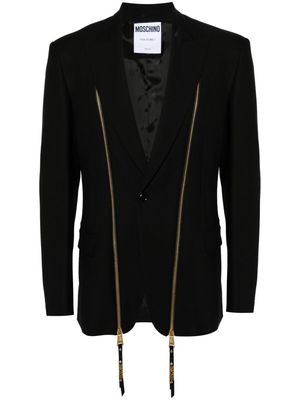 Moschino decorative-zips single-breasted blazer - Black
