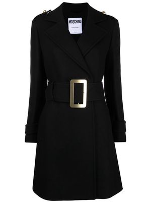 Moschino double-breasted belted coat - Black
