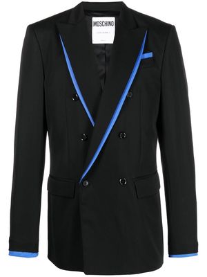 Moschino double-breasted contrast-trim blazer - Black
