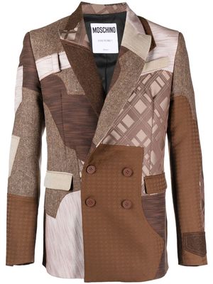 Moschino double-breasted patchwork blazer - Brown