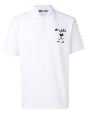 Moschino Double Question Mark logo polo shirt - White