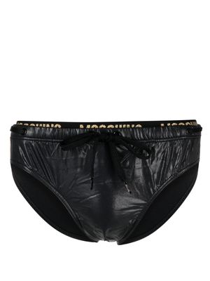 Moschino elasticated logo-waistband swim trunks - Black