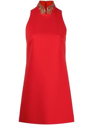 Moschino embellished high-neck shift dress - Red
