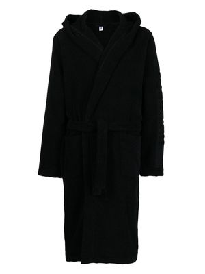 Moschino embossed-logo cotton robe - Black