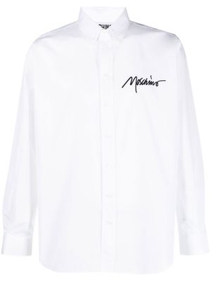 Moschino embroidered-logo cotton shirt - White