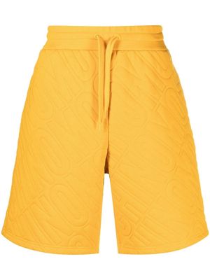 Moschino embroidered-logo drawstring shorts - Yellow