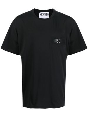 Moschino embroidered-logo organic cotton T-shirt - Black