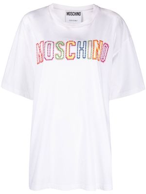 Moschino embroidered-logo T-shirt - White