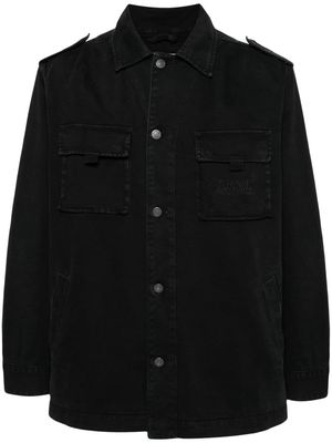Moschino embroidered-logo twill jacket - Black