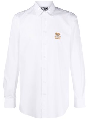 Moschino embroidered-teddy poplin shirt - White