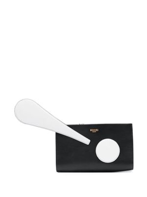 Moschino exclamation point clutch bag - Black