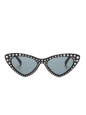 Moschino Eyewear crystal-embellished cat-eye frame sunglasses - Black