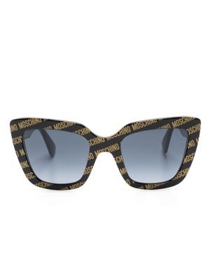 Moschino Eyewear logo-print cat-eye frame sunglasses - Black