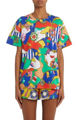 Moschino Fantasy Print Cotton T-Shirt in Fantasy Print Only One Colour