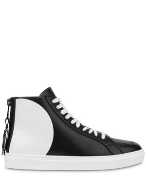 Moschino faux-leather hi-top sneakers - Black