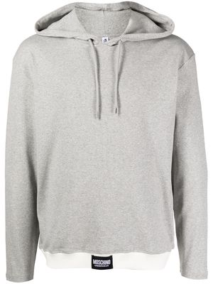 Moschino fine-ribbed long-sleeve hoodie - Grey