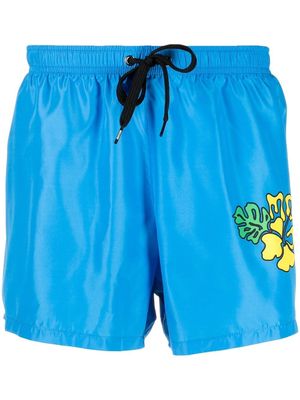 Moschino floral-print swim shorts - Blue
