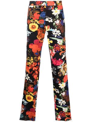 Moschino floral-print tapered trousers - Black