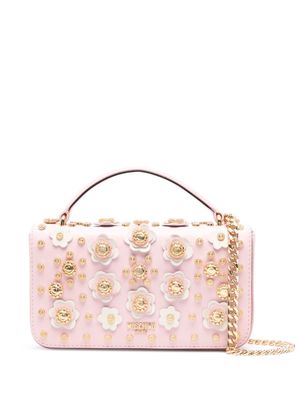 Moschino floral stud-detailing shoulder bag - Pink