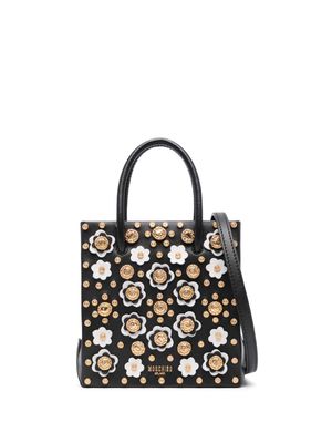 Moschino floral stud-detailing tote bag - Black
