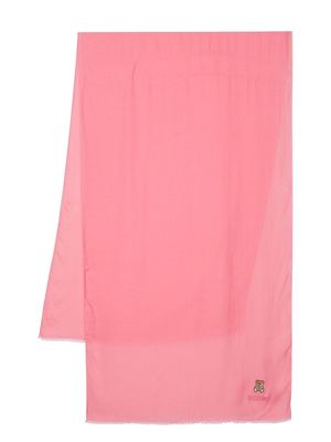 Moschino frayed-edge 'Teddy Bear' scarf - Pink
