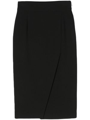 Moschino front-slit crepe midi skirt - Black