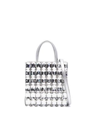 Moschino gem-embellished tote bag - Silver
