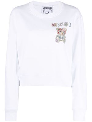 Moschino graphic-print cotton sweatshirt - White