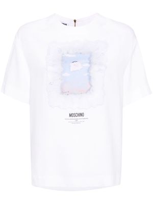 Moschino graphic-print crepe T-shirt - White